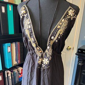 Black Maxi Dress with bling - size XL